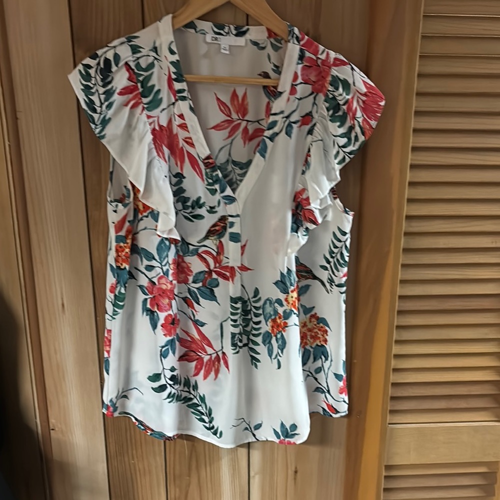 Floral Ruffle Sleeve Top